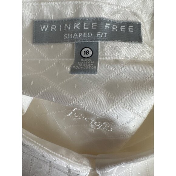 Foxcroft  Womens Wrinkle-Free Shaped Fit Blouse geo jacquard Size 18 carreer - Picture 3 of 4